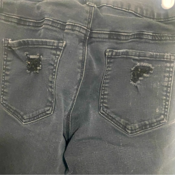 Zumiez EMPYRE Tessa Destroyed Distressed Denim Black Jeans Size 0 - Picture 5 of 7